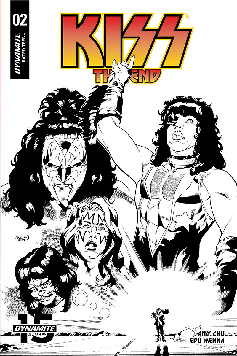 KISS The End #2 Cover F Incentive Ruairi Coleman Black & White Cover