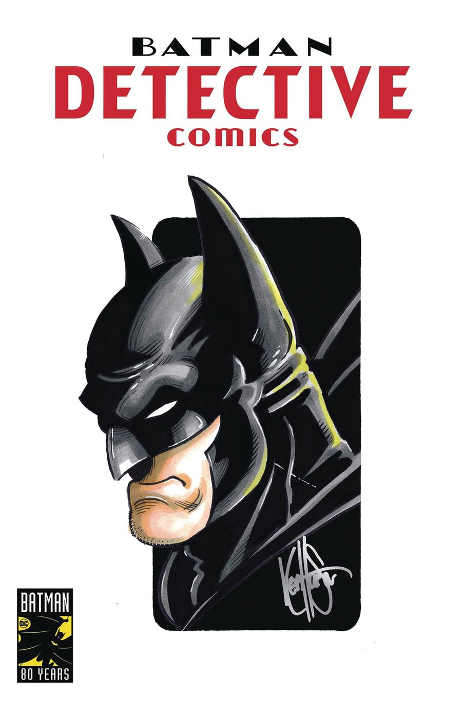 Detective Comics Vol 2 #1000 Cover Z-K DF Signed & Remarked With A Batman Hand-Drawn Sketch By Ken Haeser