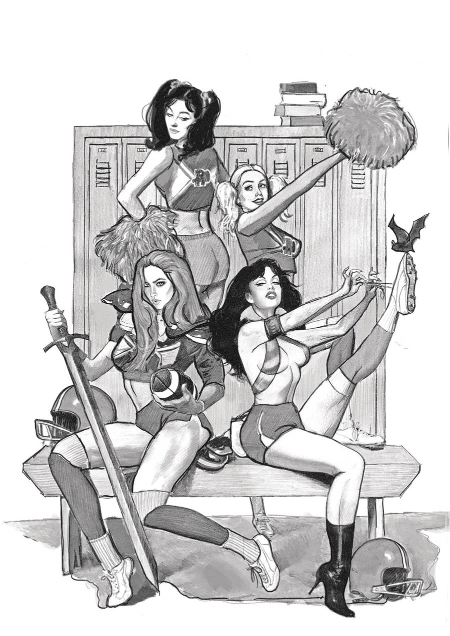 Red Sonja And Vampirella Meet Betty And Veronica #1 Cover V DF Exclusive Fay Dalton Black & White Variant Cover
