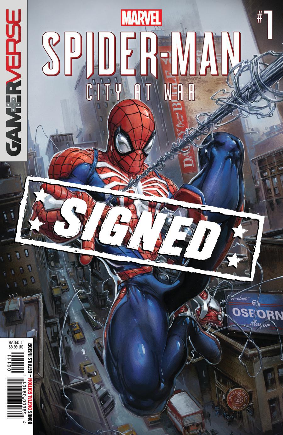 Marvels Spider-Man City At War #1 Cover G Regular Clayton Crain Cover Signed By Dennis Hopeless Hallum