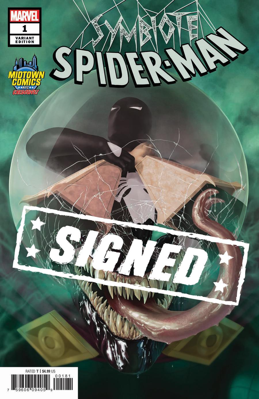 Symbiote Spider-Man #1  Midtown Exclusive Rahzzah Variant Cover Signed By Peter David