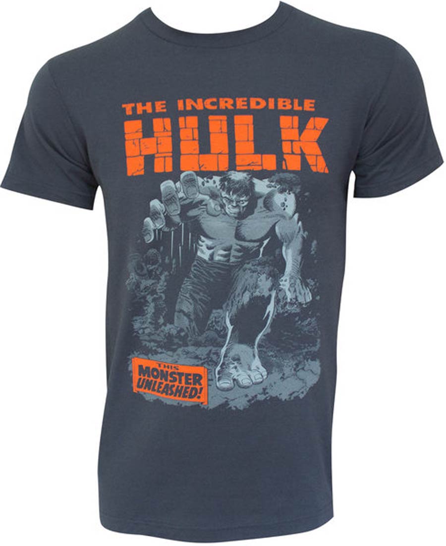 Incredible Hulk Breakthrough Fitted Jersey Indigo T-Shirt Large