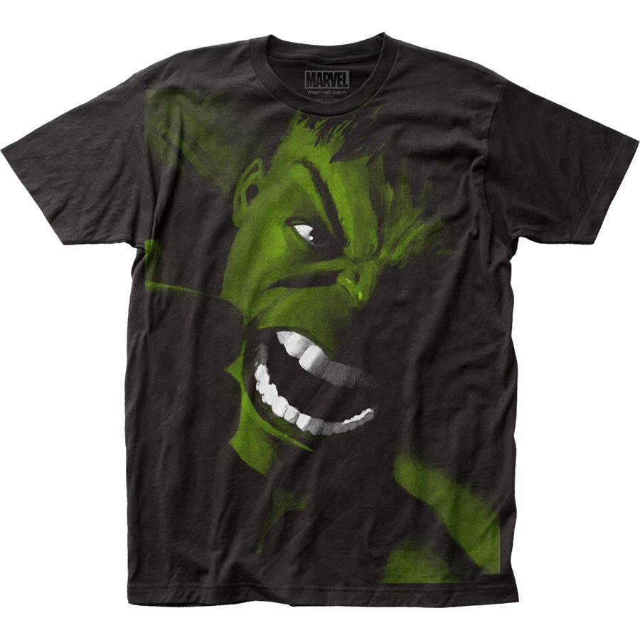 Incredible Hulk Yell Big Print Subway Black T-Shirt Large