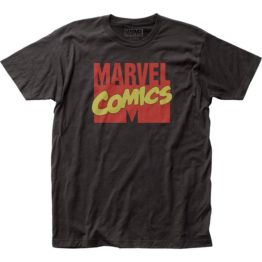 Marvel Comics Fitted Jersey Coal T-Shirt Large
