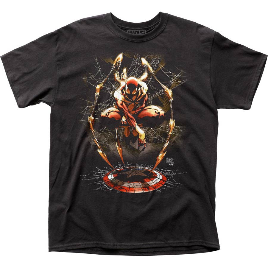 Spider-Man Iron Spider Black Mens T-Shirt Large