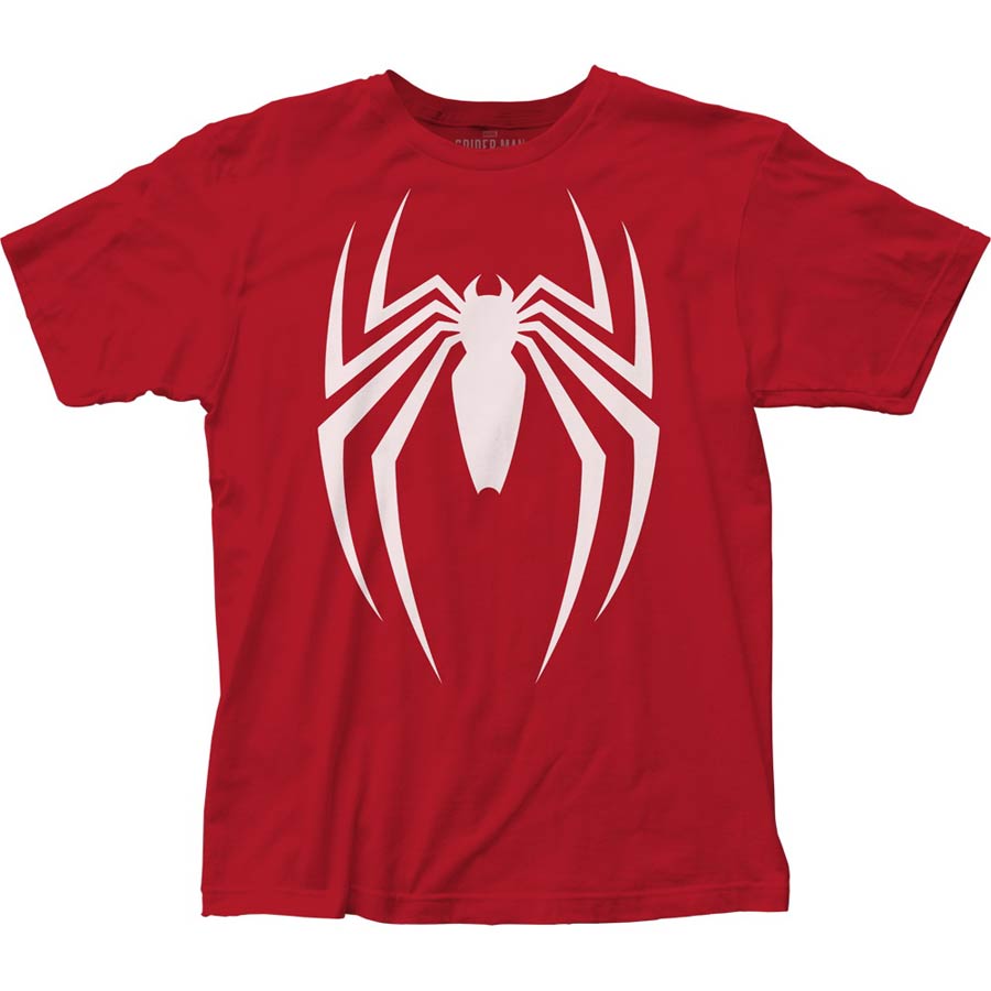 Spider-Man Video Game Logo Fitted Red T-Shirt Large