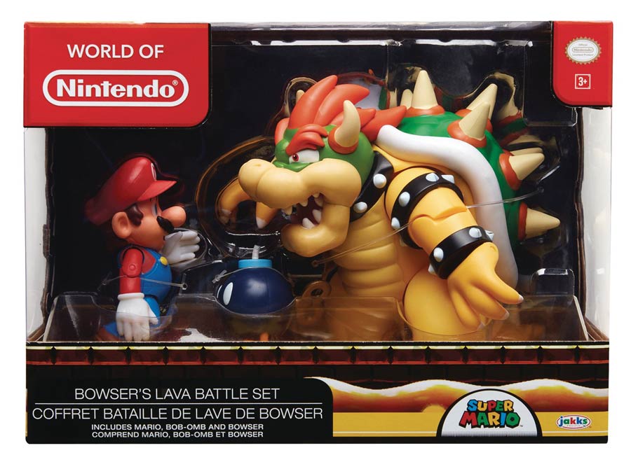 Nintendo 4-Inch Mario vs Bowser Diorama Set Case