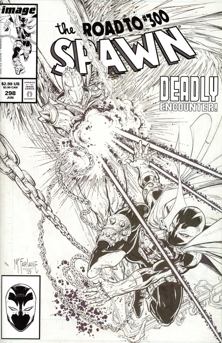 Spawn #298 Cover C Variant Todd McFarlane Black & White Edition