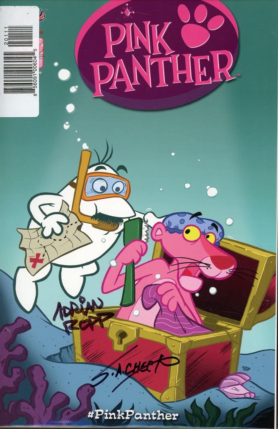 Pink Panther Vol 3 #1 Cover I Signed By Adrian Ropp & SA Check