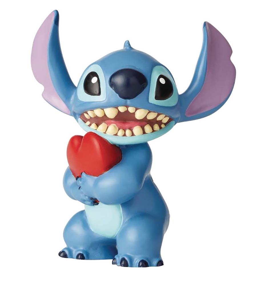 Disney Showcase Lilo And Stitch Mini Statue - Stitch With Heart