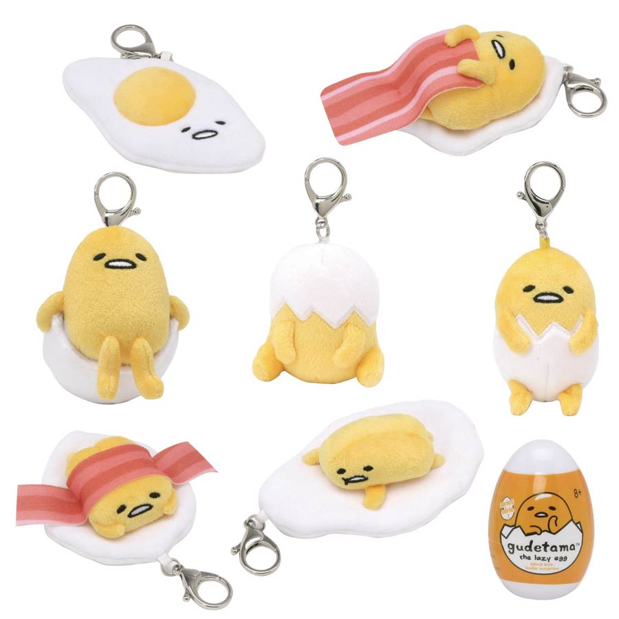 Gudetama Plush Keychain Series 2 Blind Mystery Box Display