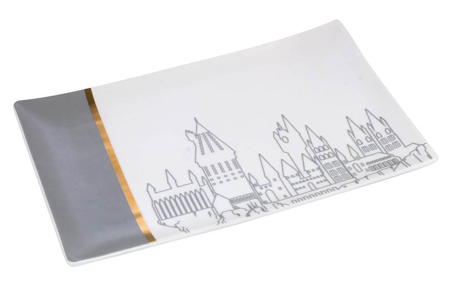 Harry Potter Hogwarts Castle Gray & Gold Ceramic Platter