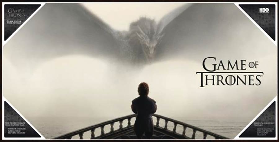 Game Of Thrones Tempered Glass Poster - Tyrion & Dragon