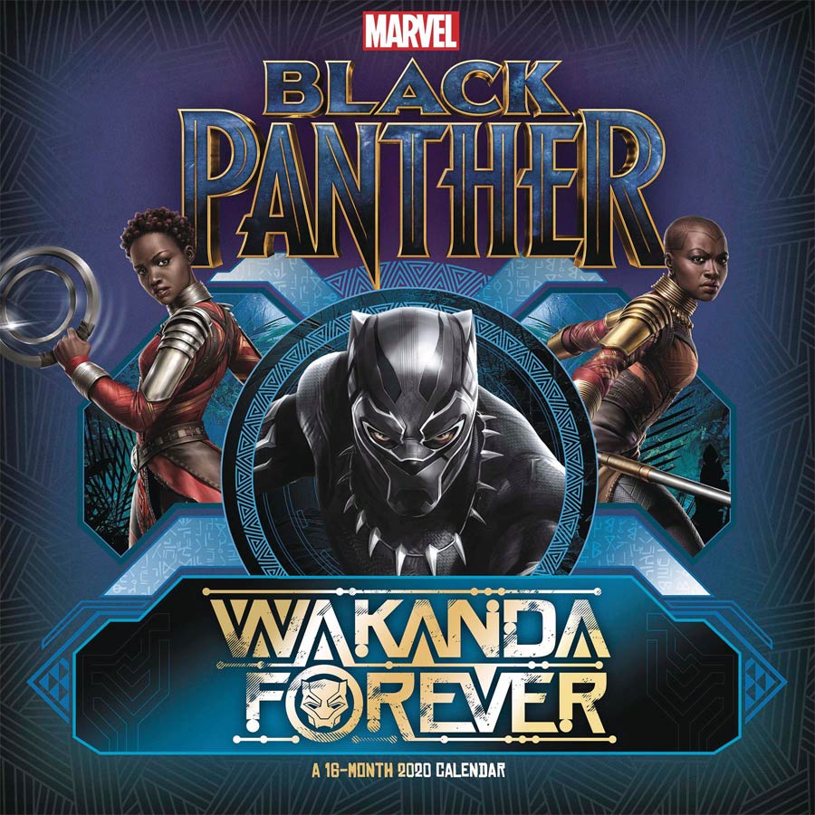 Black Panther Movie Wakanda Forever 2020 Wall Calendar