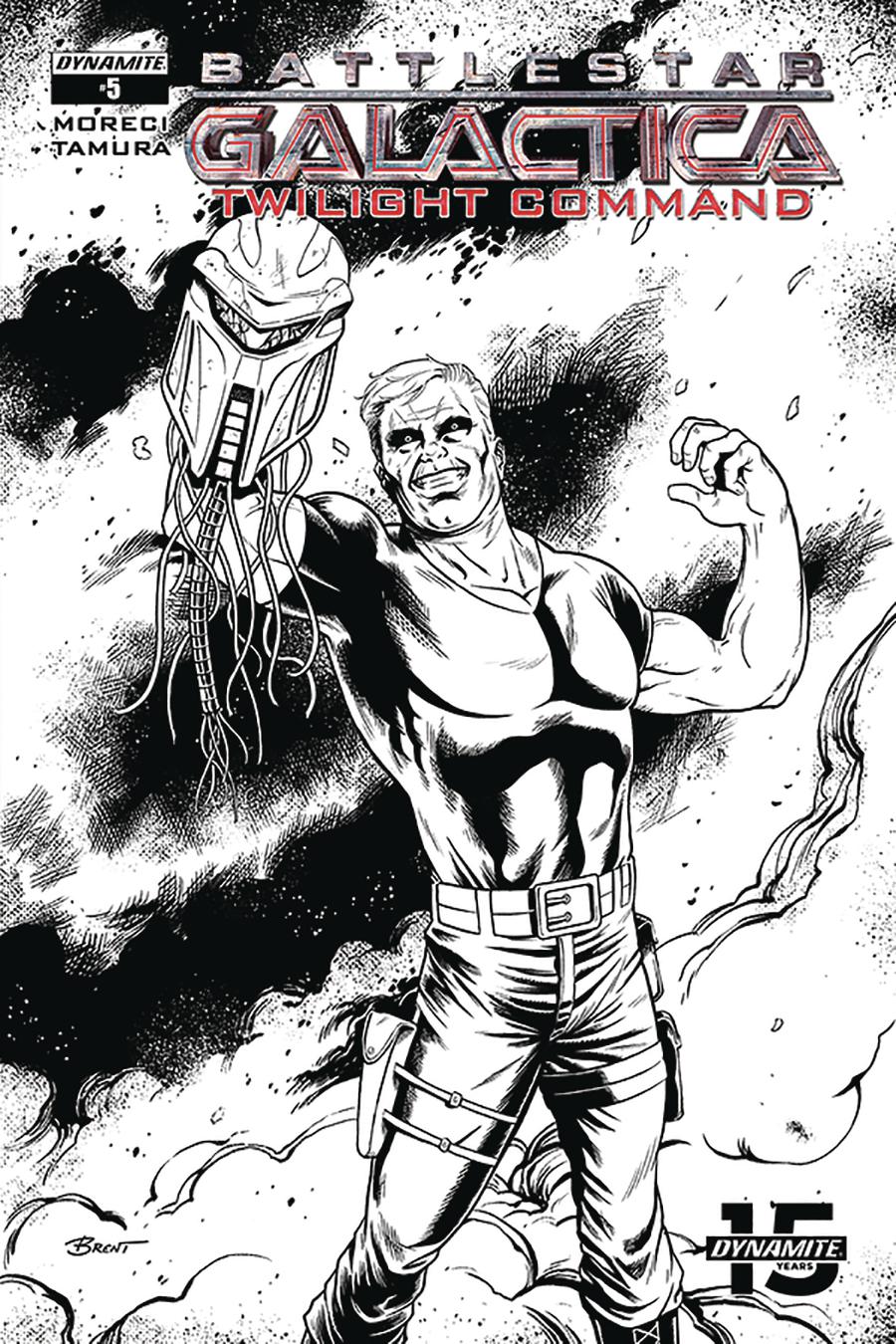 Battlestar Galactica Twilight Command #5 Cover C Incentive Brent Schoonover Black & White Cover