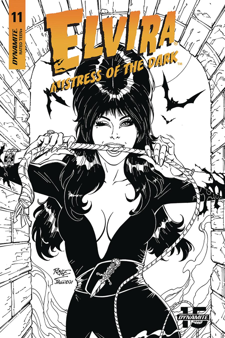 Elvira Mistress Of The Dark Vol 2 #11 Cover I Incentive John Royle Black & White Cover