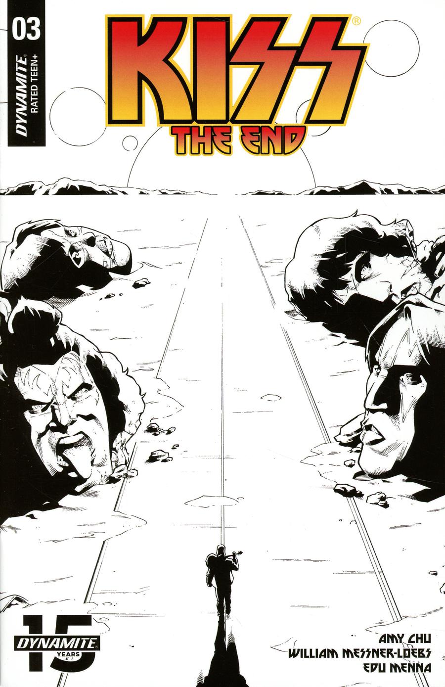 KISS The End #3 Cover F Incentive Ruairi Coleman Black & White Cover