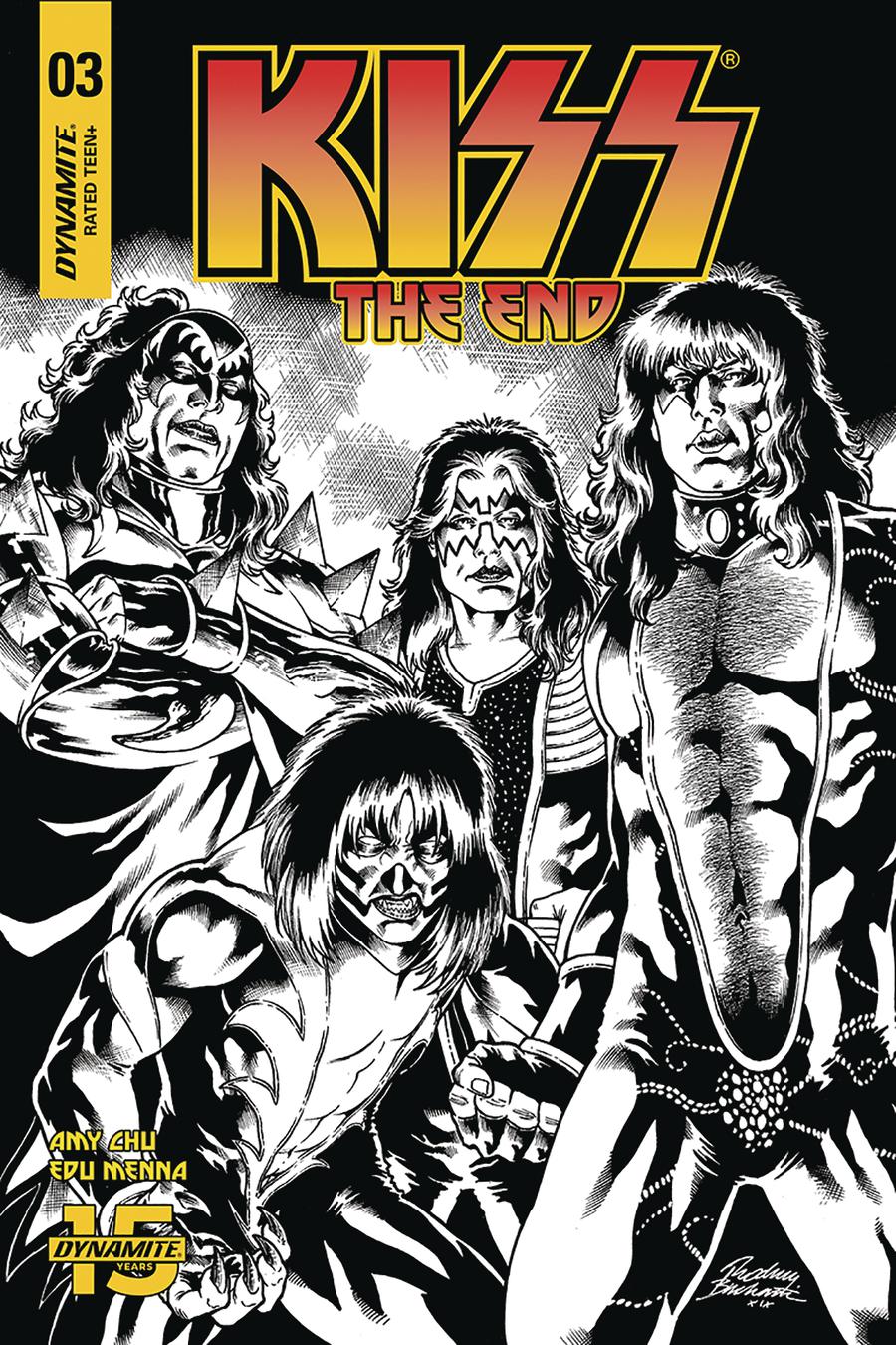 KISS The End #3 Cover G Incentive Rodney Buchemi Black & White Cover