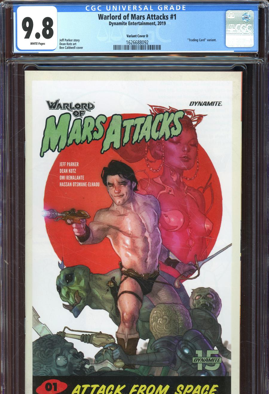 Warlord Of Mars Attacks #1 Cover J Variant Ben Caldwell Trading Card Cover CGC Graded