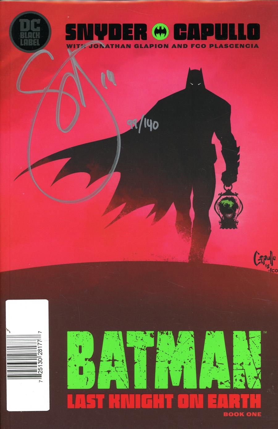 Batman Last Knight On Earth #1 Cover C DF Signed By Scott Snyder
