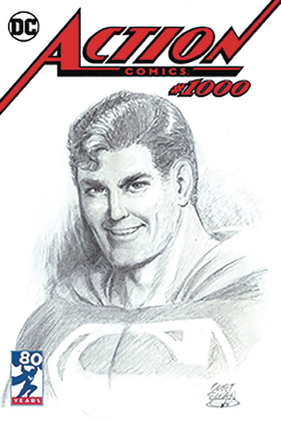 Action Comics Vol 2 #1000 Cover Z-Z-B DF Exclusive Curt Swan Variant Cover Gold Signature Series Signed By Peter J Tomasi