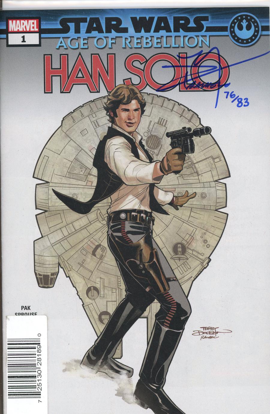 Star Wars Age Of Rebellion Han Solo #1 Cover G DF Signed By Terry Dodson & Rachel Dodson