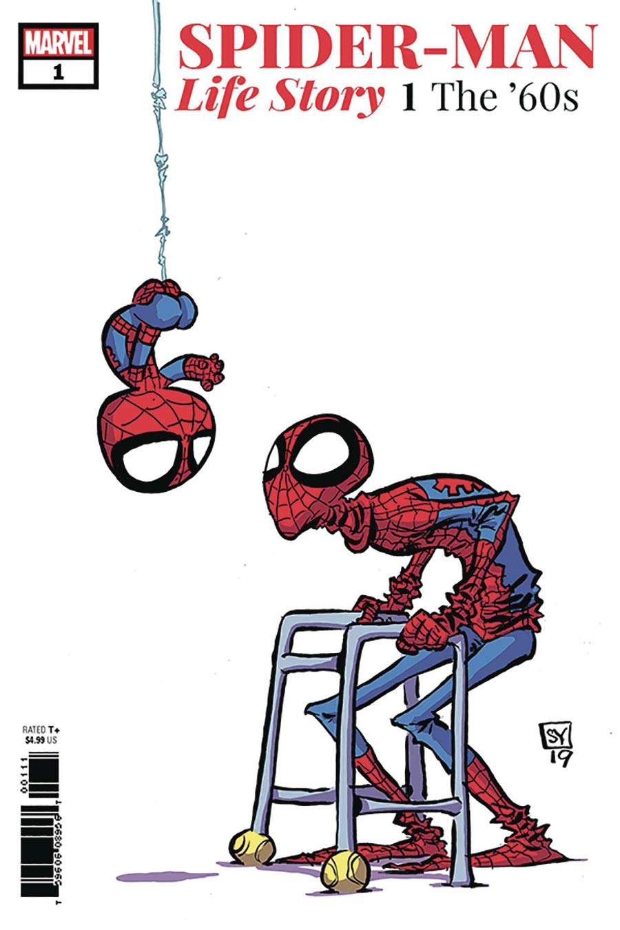 Spider-Man Life Story #1 Cover I DF Variant Skottie Young Cover Web Shooter Silver Signature Series Signed By Mark Bagley