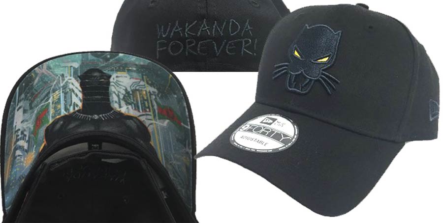 Midtown Comics Exclusive Black Panther II Logo Black 940 Velcro Strap Cap