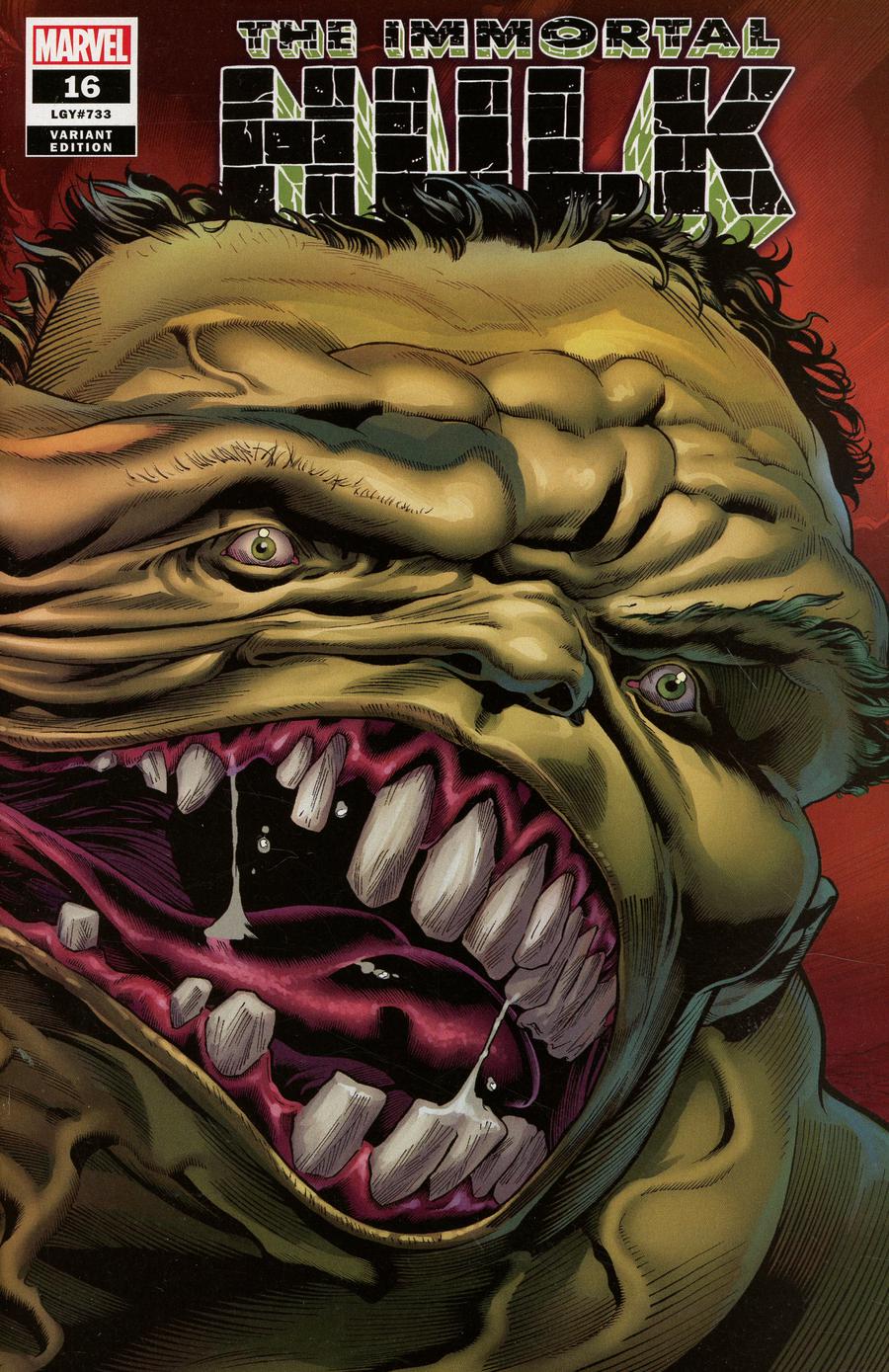 Immortal Hulk #16 Cover E Incentive 2nd Ptg Joe Bennett Wraparound Variant Cover