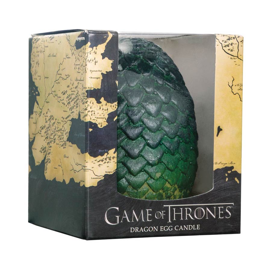 Game Of Thrones Sculpted Dragon Egg Candle - Green
