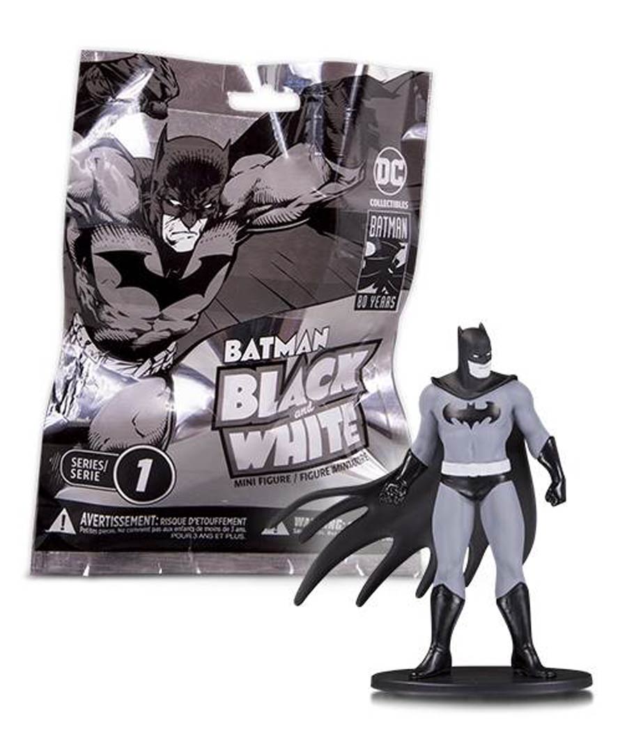 Batman Black & White Mini PVC Figure Blind Bag Wave 1 Display