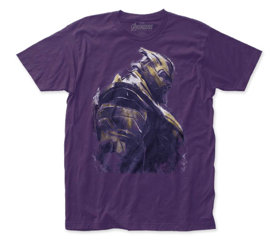 Avengers Endgame Thanos Profile Fitted Jersey Purple T-Shirt Large