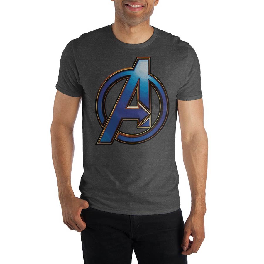 Avengers Endgame Comic Logo Grey T-Shirt Large