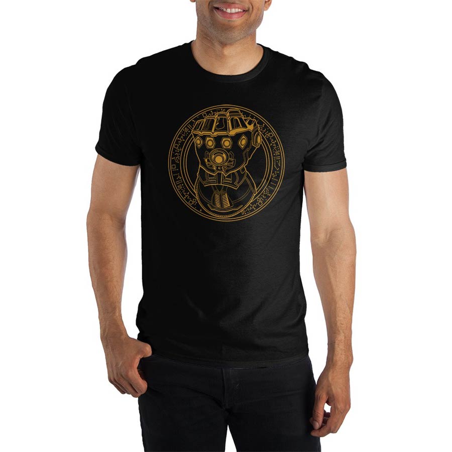 Avengers Endgame Infinity Gauntlet In Circle Black T-Shirt Large