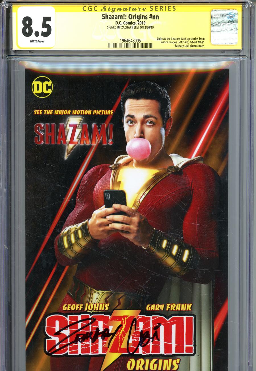 SHAZAM Origins TP Signed By Zachary Levi CGC 8.5