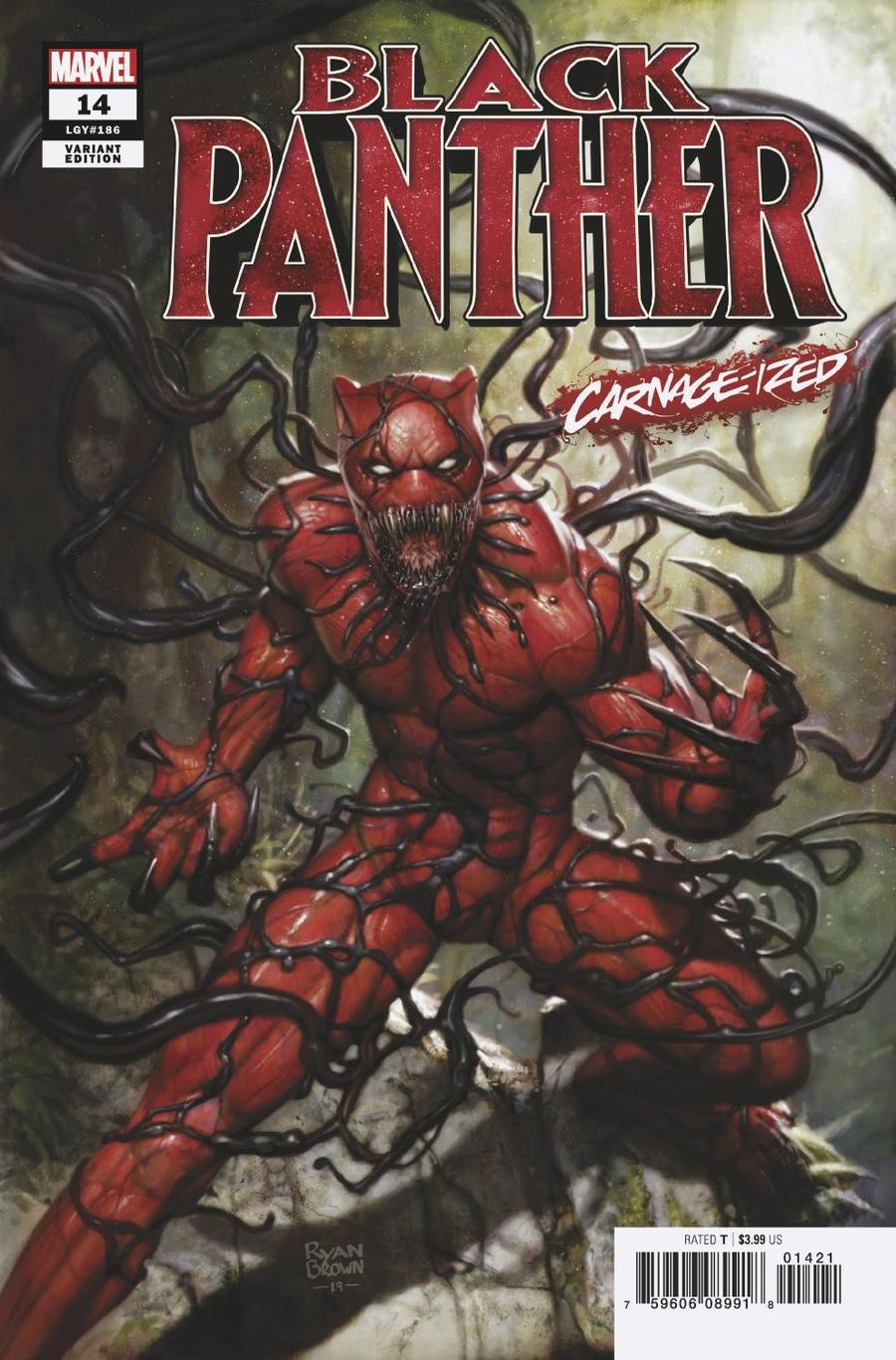 Black Panther Vol 7 #14 Cover B Variant Ryan Brown Carnage-Ized Cover