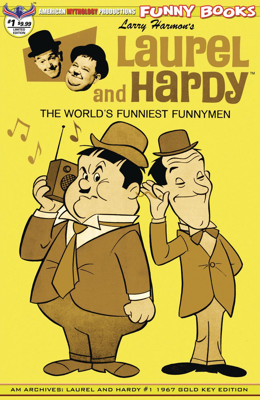 American Mythology Archives Laurel & Hardy #1 1967 Gold Key Edition Cover B Limited Edition Retro Animation Variant Cover