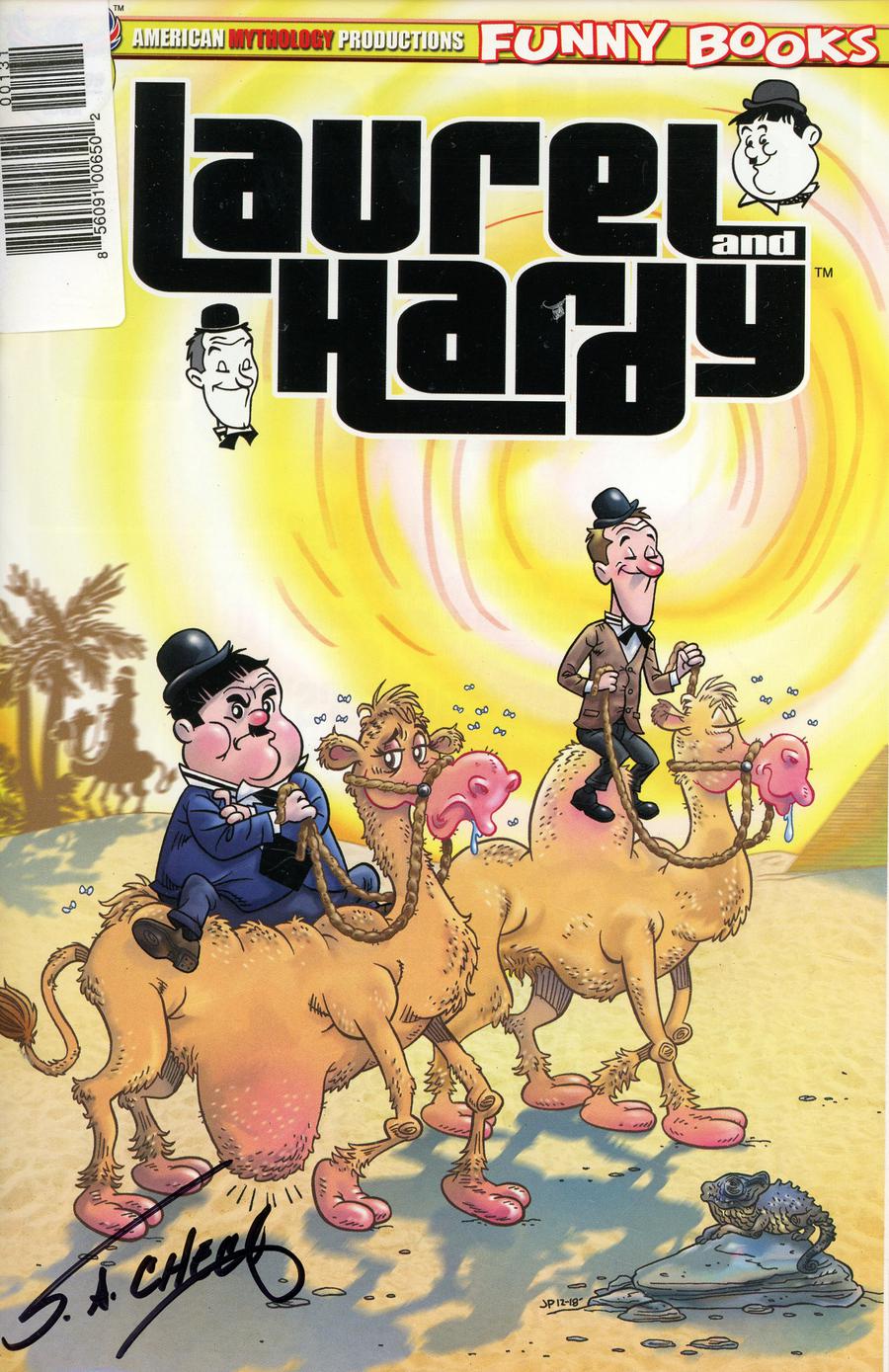 Laurel And Hardy Vol 2 #1 Cover C Limited Edition Jorge Pacheco Black & White Cover Signed By SA Check
