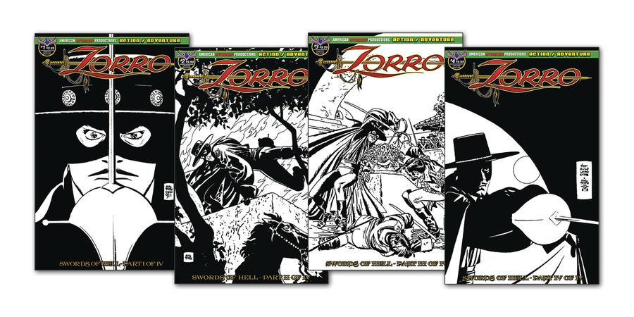 Zorro Swords Of Hell #1-4 Toth Art Set