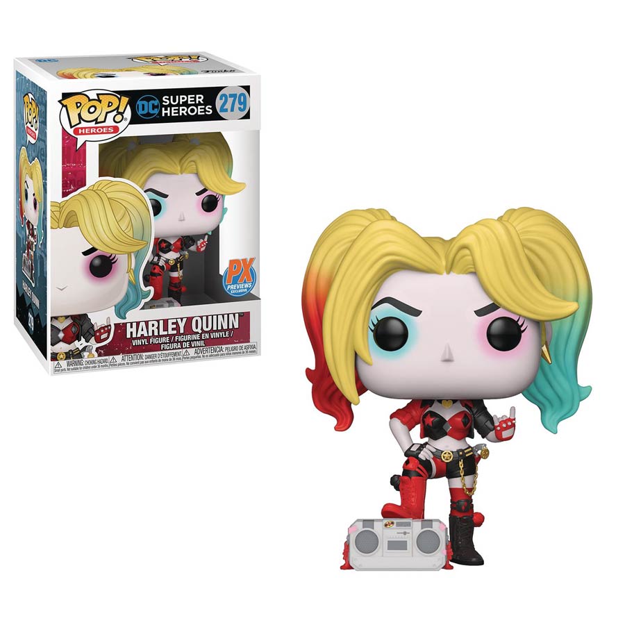 POP Heroes 279 Harley Quinn Boombox Previews Exclusive Vinyl Figure
