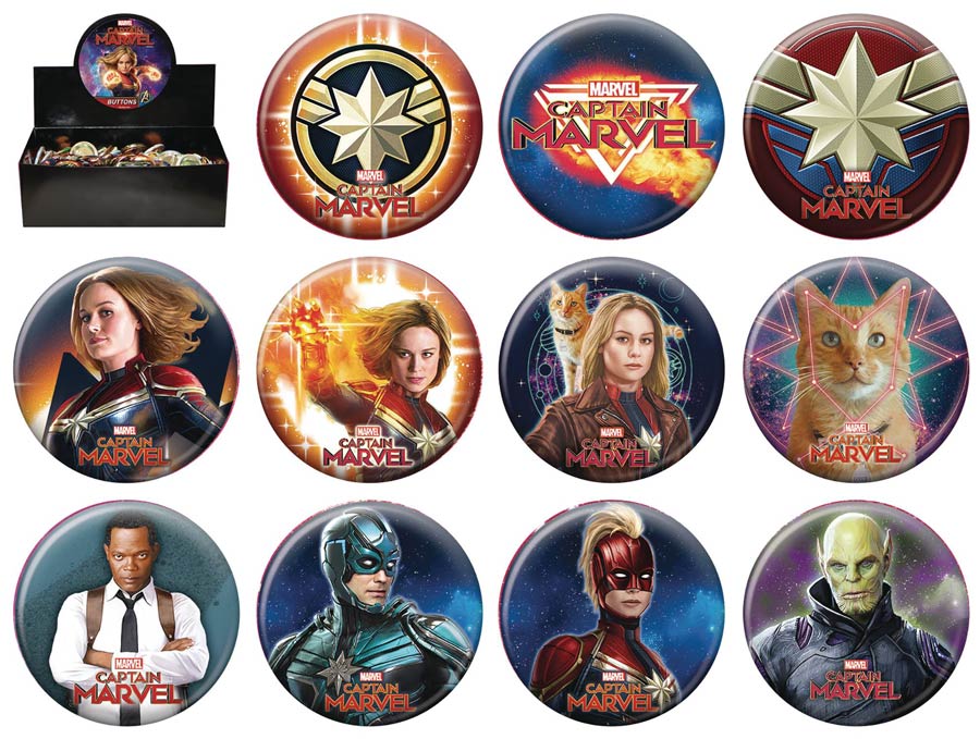 Captain Marvel Movie Button 144-Piece Display