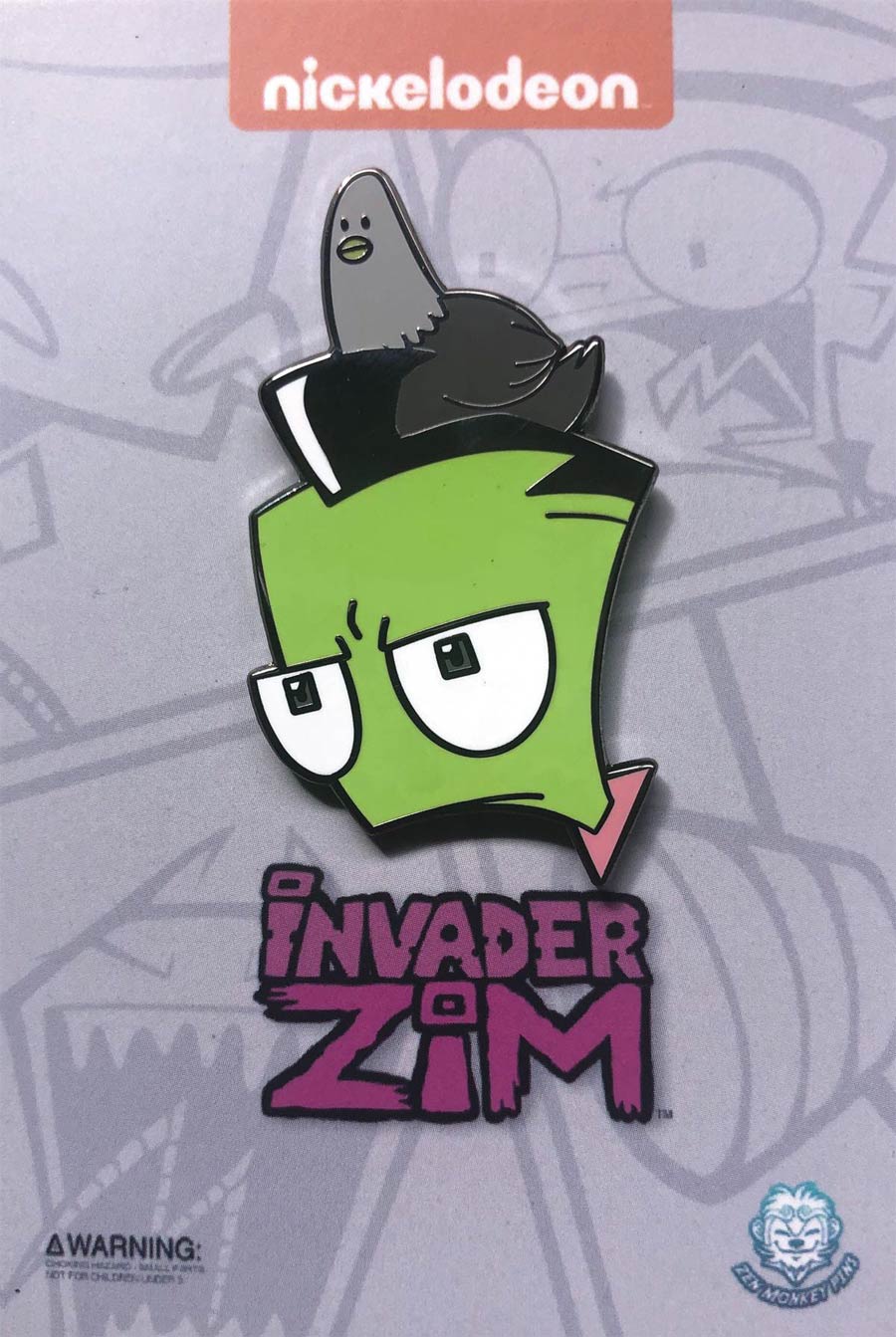 Invader Zim Pin - Pigeon On Head