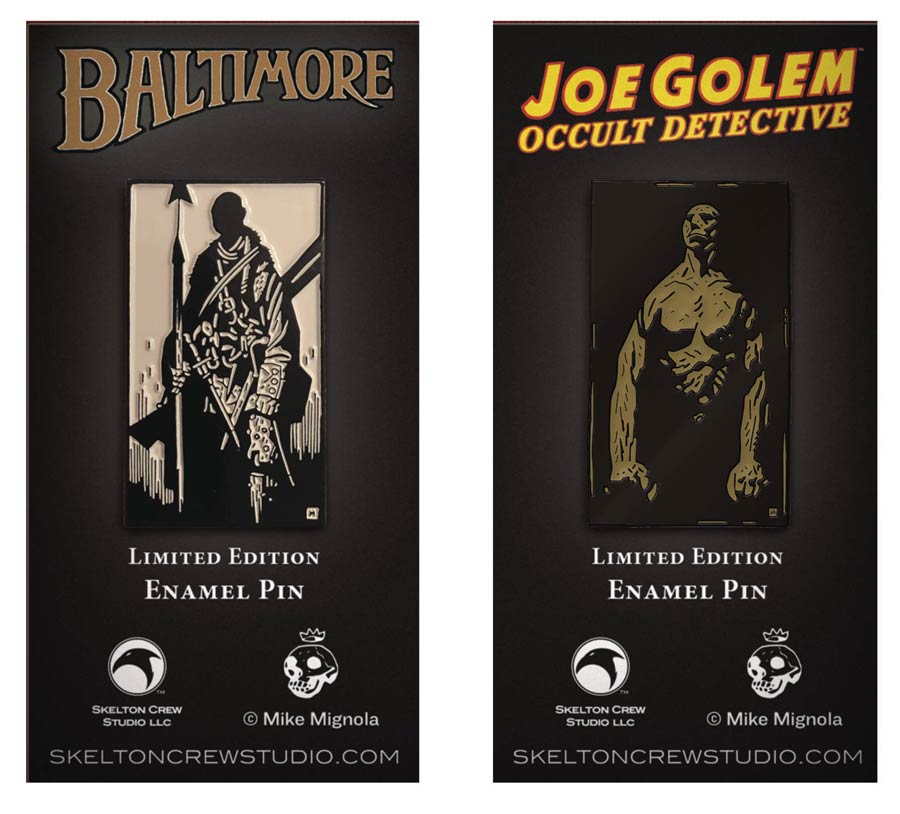 Mike Mignola Joe Golem & Lord Baltimore Enamel Pin Set