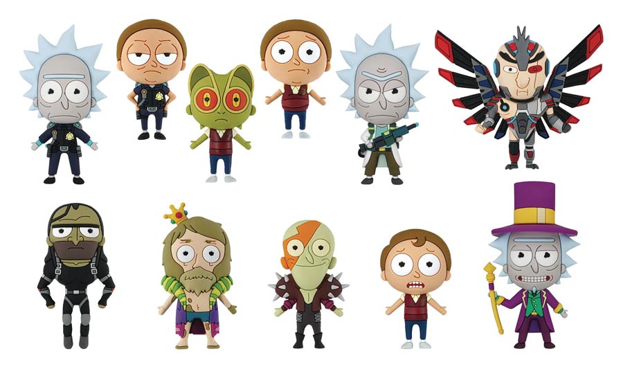 Rick And Morty Figural Keyring Series 3 Blind Mystery Box 24-Piece Display