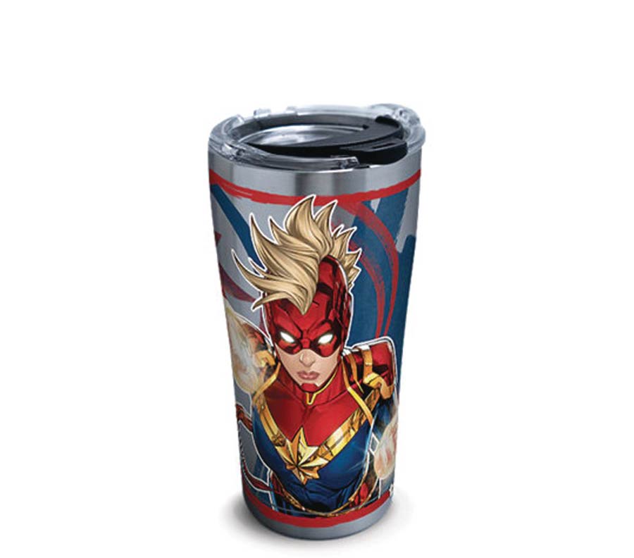 Captain Marvel Mohawk Stainless Steel 20-Ounce Tumbler With Lid
