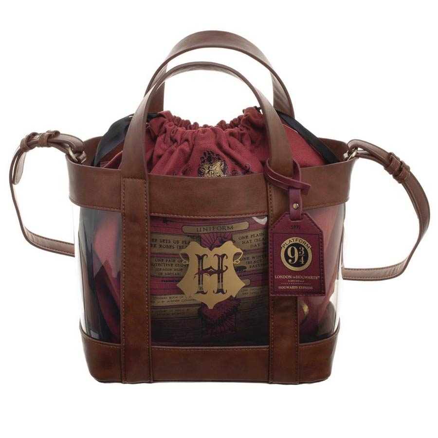 Harry Potter Hogwarts Clear Tote With Cinch Bag