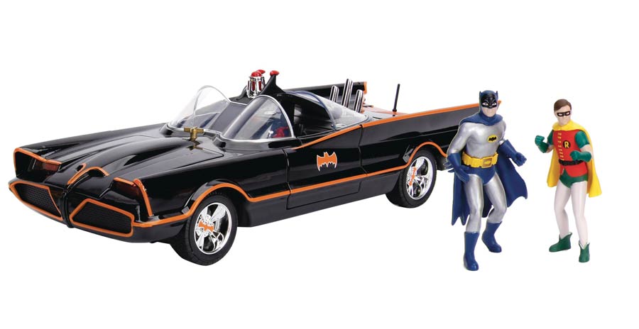 Metals Batman Classic TV Series Batmobile 1/18 Scale Vehicle With Figure