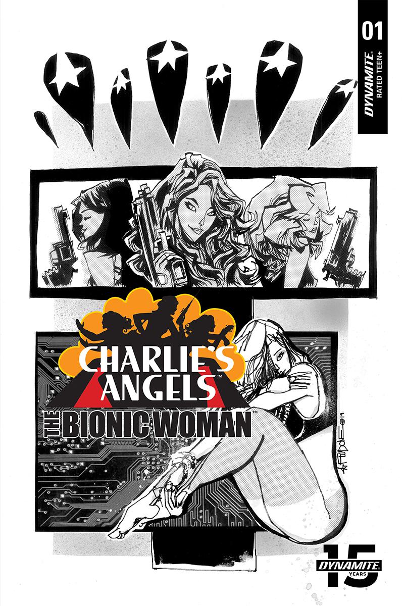 Charlies Angels vs The Bionic Woman #1 Cover D Incentive Jim Mahfood Black & White Cover