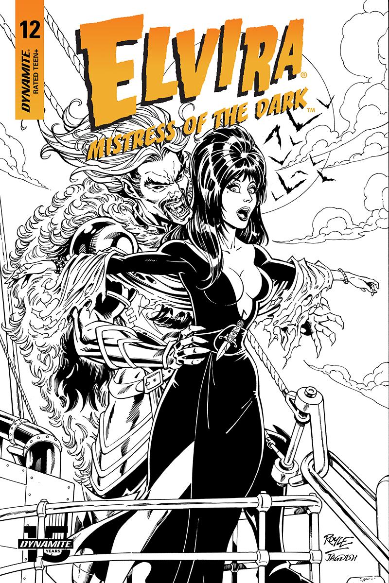 Elvira Mistress Of The Dark Vol 2 #12 Cover I Incentive John Royle Black & White Cover