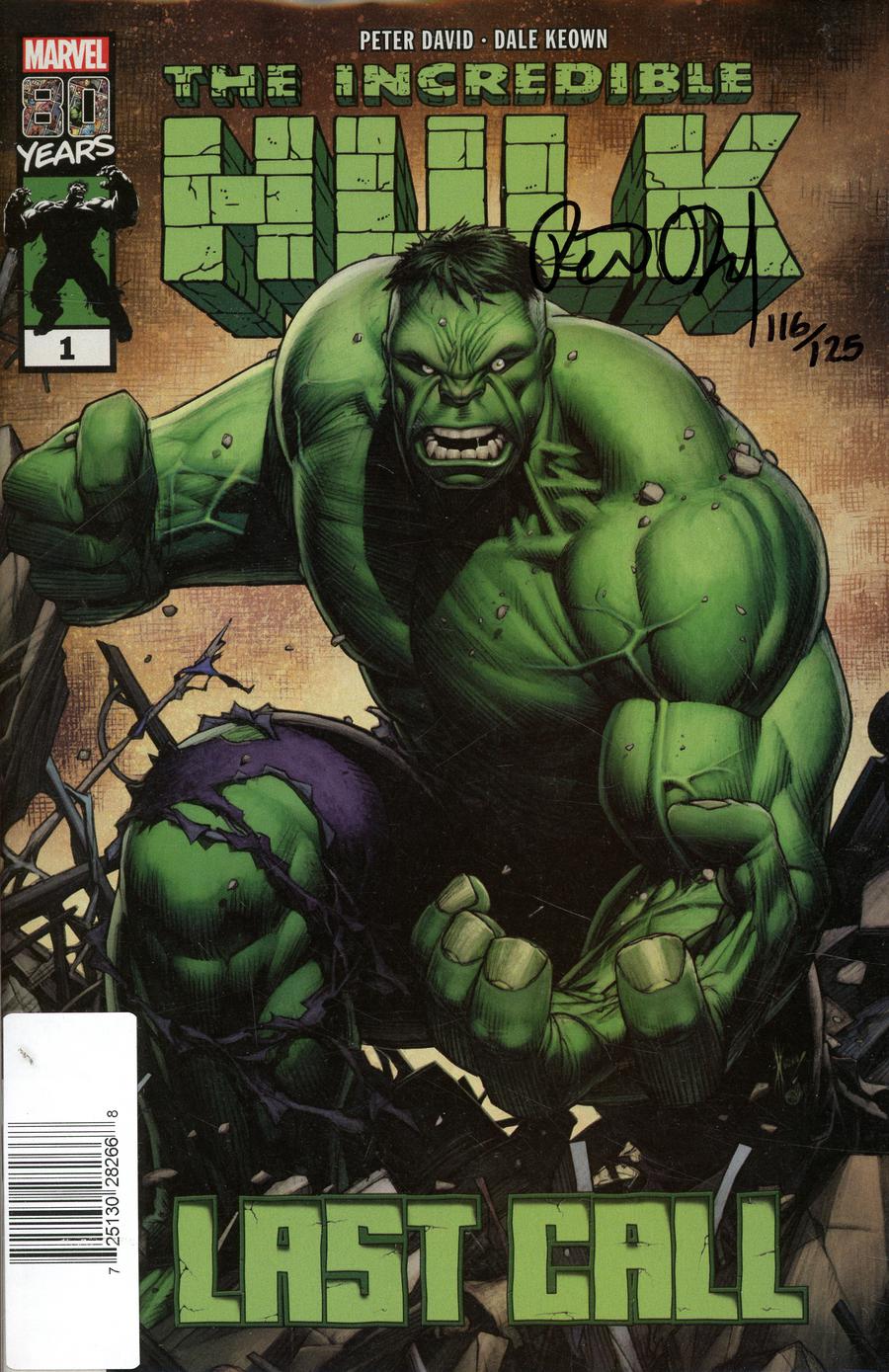 Incredible Hulk Last Call #1 Cover D DF Signed By Peter David